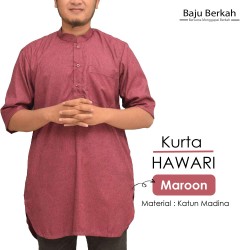 Koko Pakistan Kurta HAWARI Pria Muslim - Maroon